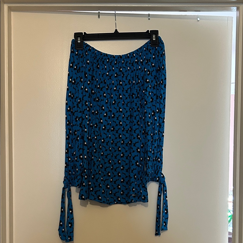 MICHAEL Michael Kors Blue and Black Patterned Blouse